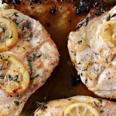 This Rosemary Lemon Chicken is simple and easy—no chopping required! Just toss in some fresh herbs and lemon slices and roast for a perfect weeknight dinner.
