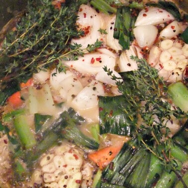 Turkey brine cooking in large stock pot