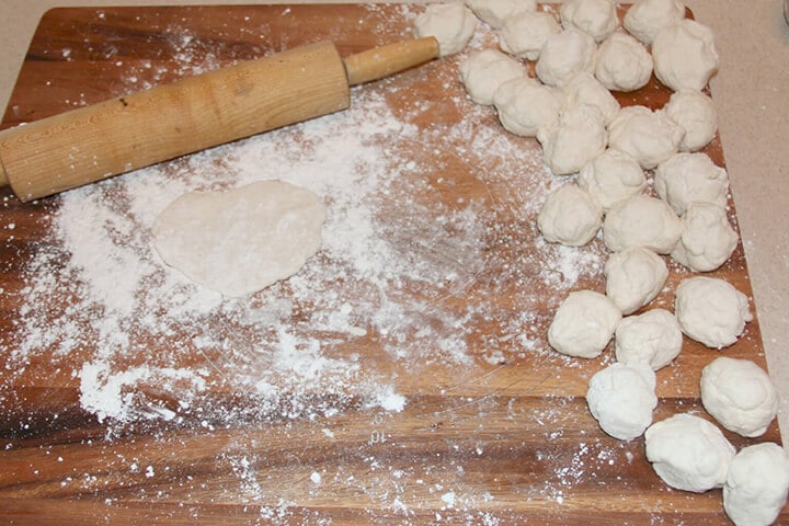 Balls of dough to use for fried apple pies.