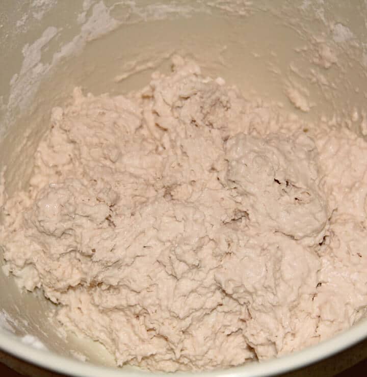 Dough that has been mixed and is almost ready to make fried apple pies.