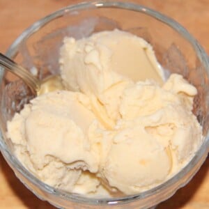 bowl of banana ice cream.