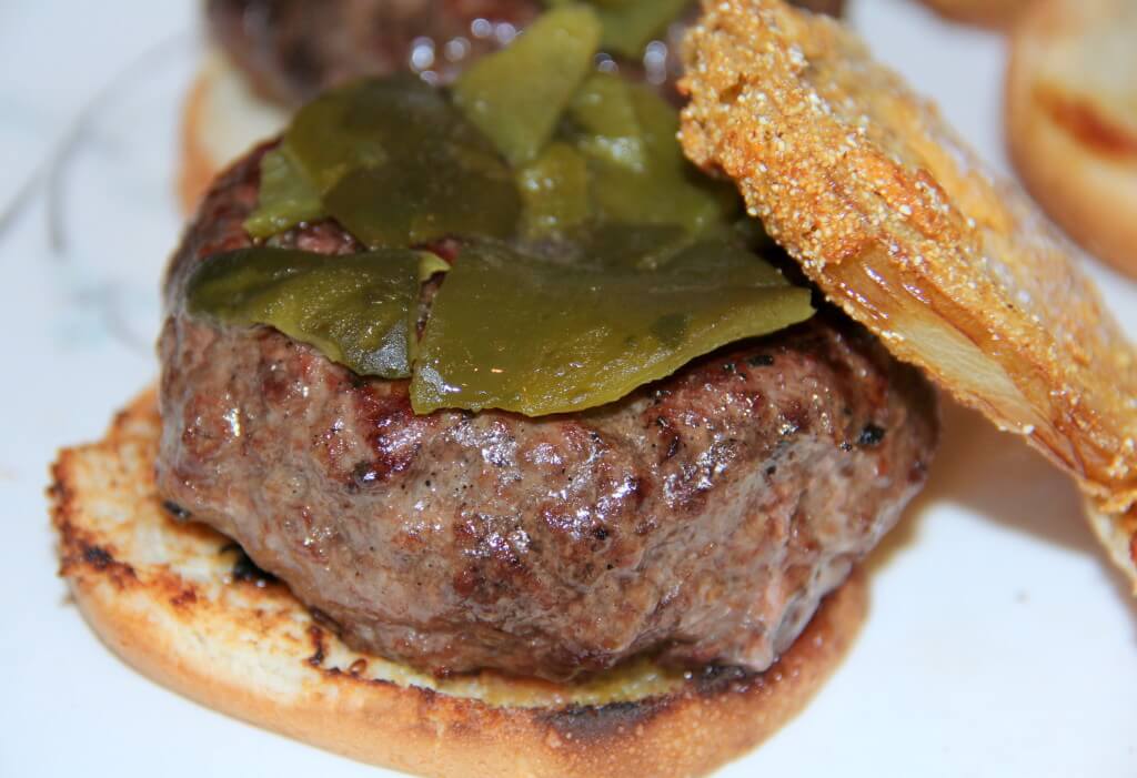 burger with poblano peppers