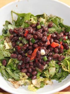 Black Bean Salad with cumin and lime vinaigrette is quick, easy, healthy, and delicious!
