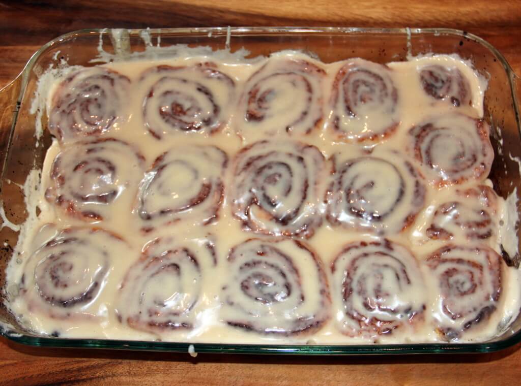 Cinnamon Rolls without yeast—filled with brown sugar and cinnamon and topped with cream cheese icing!