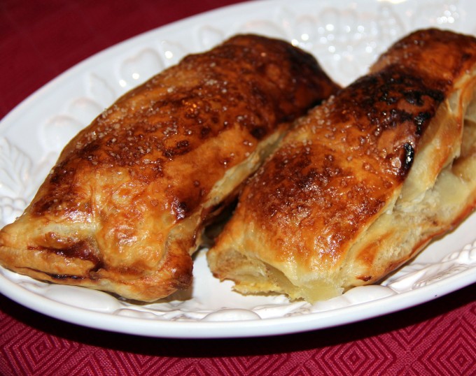 plate of finished French apple turnovers