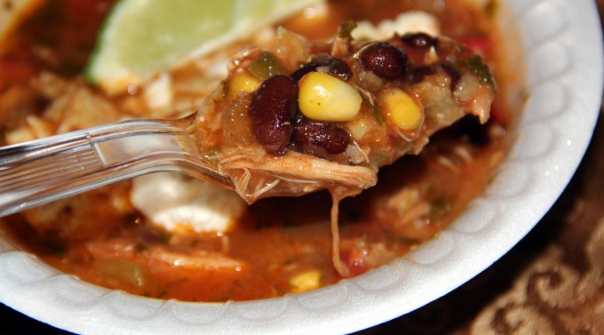 spoonful of chicken tortilla soup
