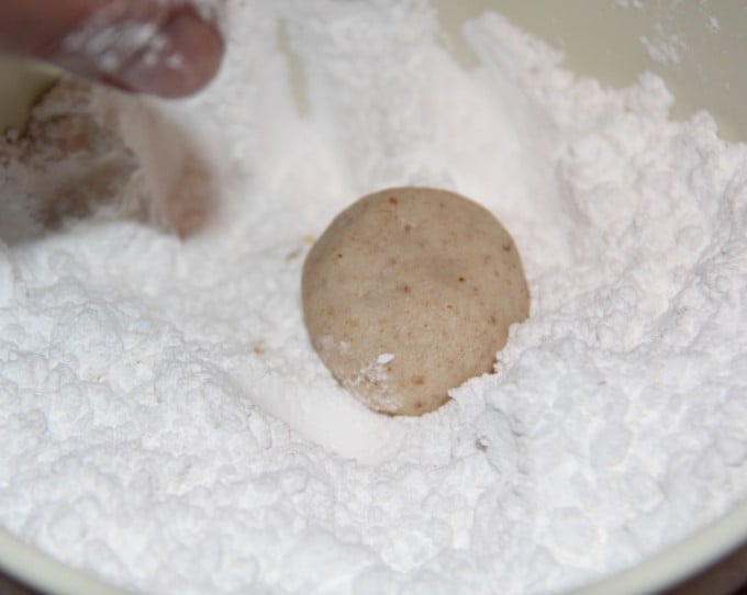 Mexican Wedding Cookies in powdered sugar