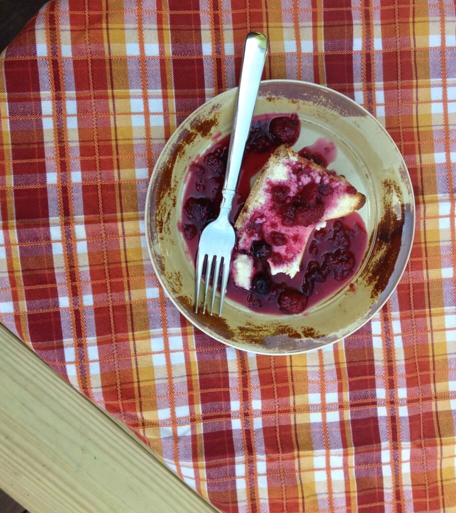 Delicious berry sauce for ice cream or pound cake.