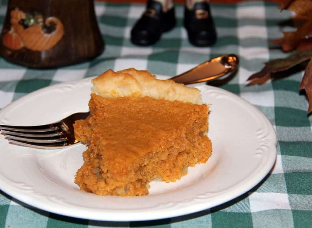 Sweet Potato Pie slice on a plate.