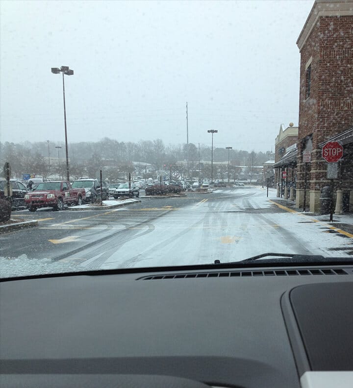 Parking lot during the Atlanta snow storm 2014.