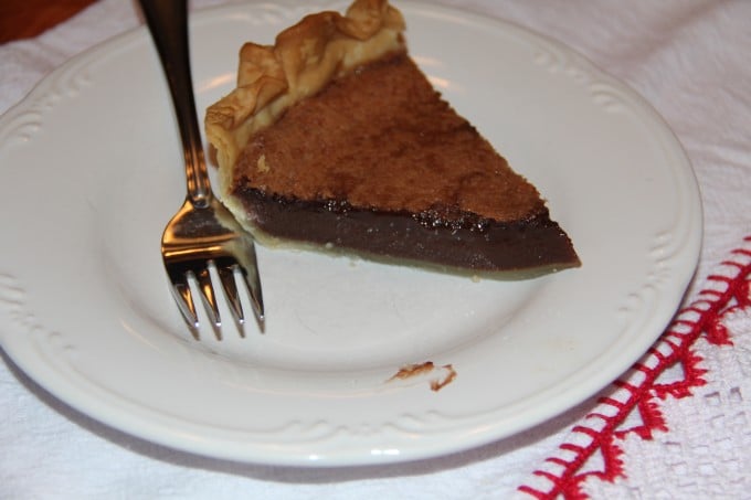 slice of chocolate chess pie