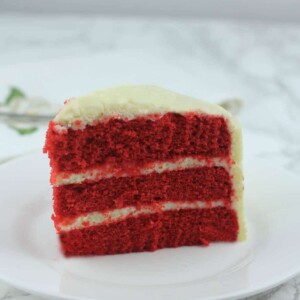 Southern Red Velvet Cake with Cream Cheese Frosting comes from an easy and moist red velvet cake recipe that will quickly become a family favorite!