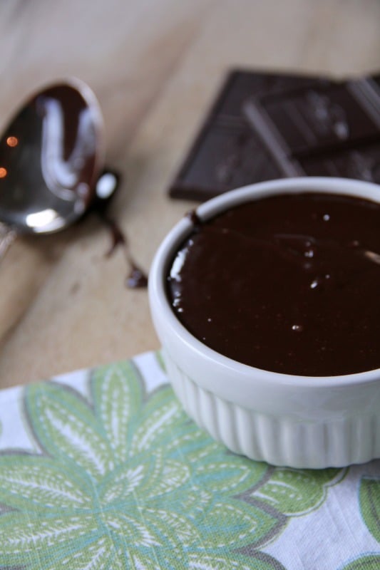 bowl of chocolate nutella ganache