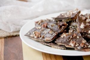 A plate of English butter toffee.