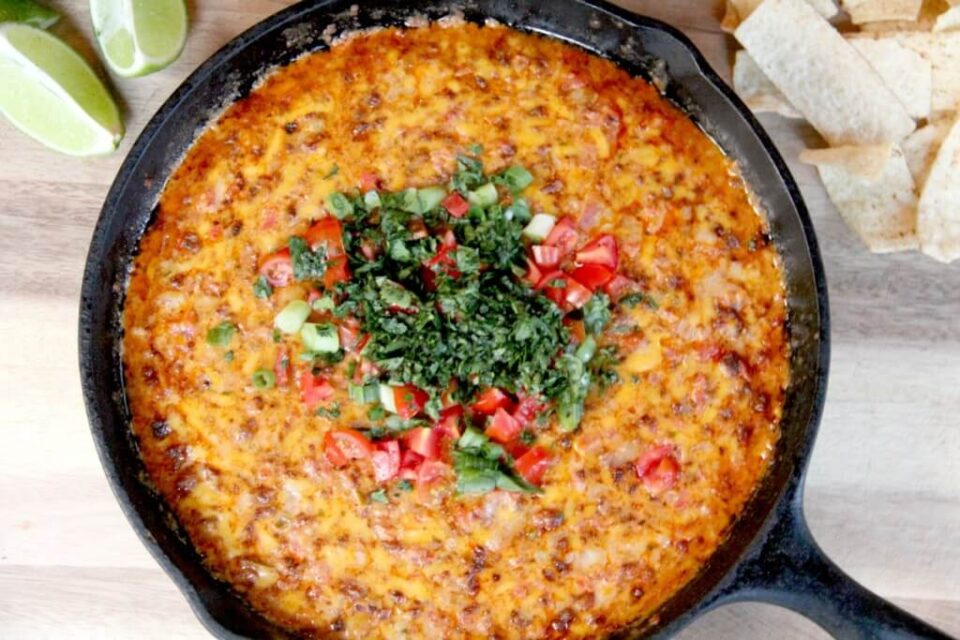 Pimento Cheese Queso Fundido with Chorizo Perfect Party Dip!