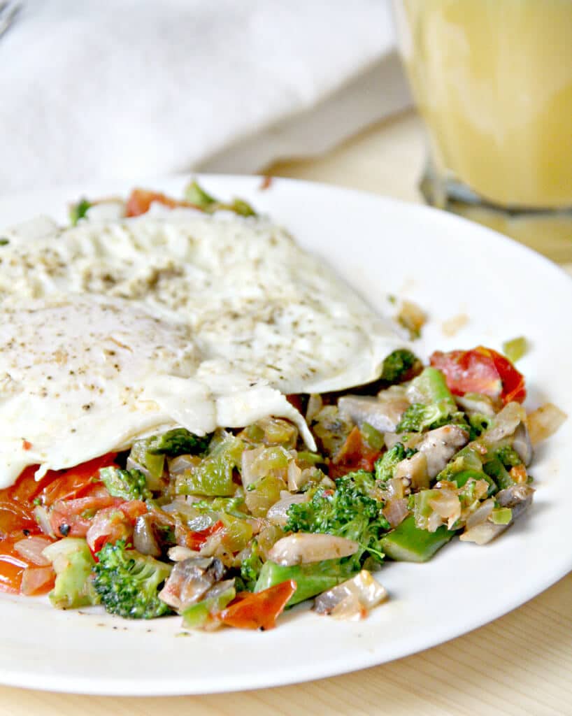 Vegetable Hash with Fried Eggs