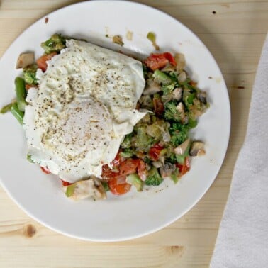 Vegetable Hash with Fried Eggs