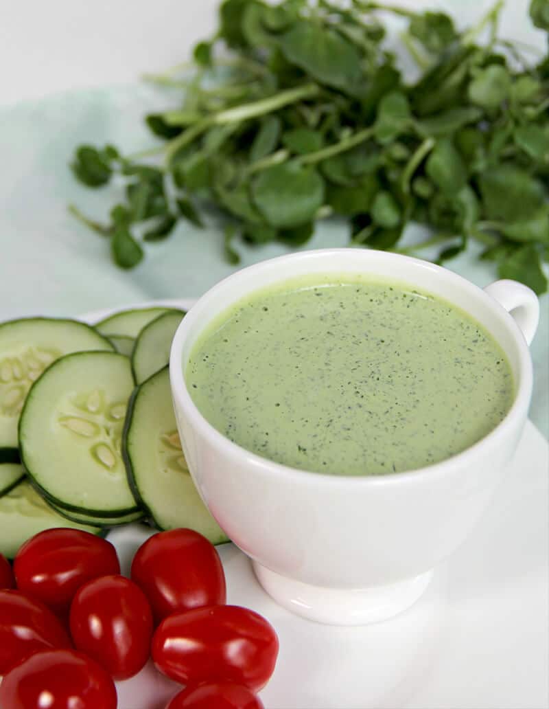 Green Goddess Dressing served with vegetables