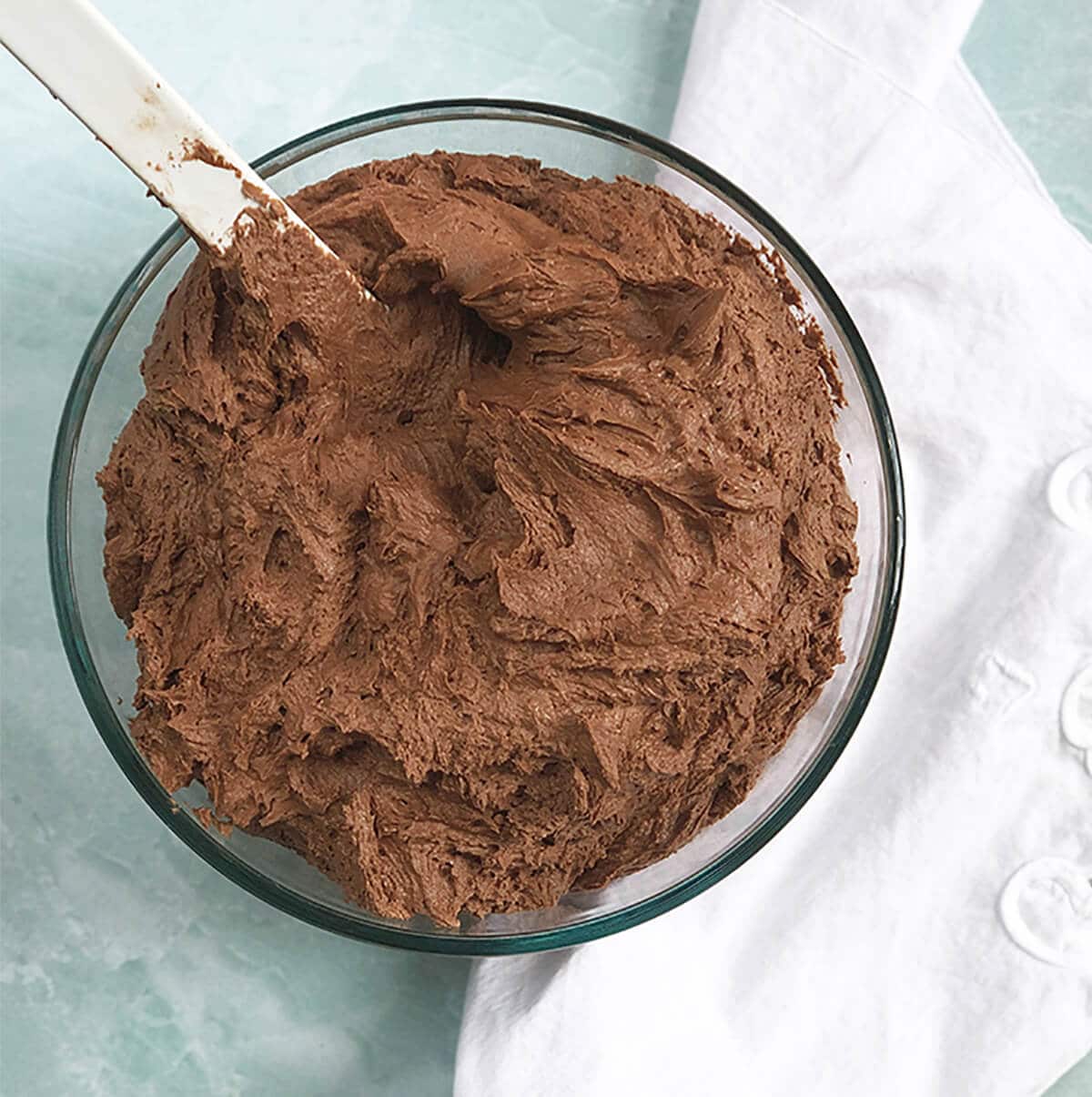 This easy chocolate buttercream frosting is made with cocoa and melted bittersweet chocolate