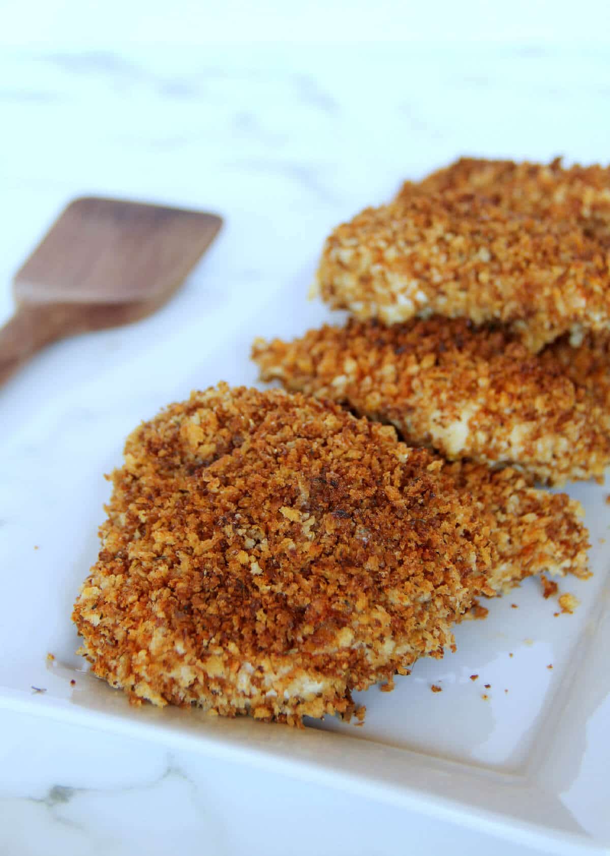 Crispy Mustard Chicken—delicious, juicy mustardy roasted chicken with a crisp Panko coating. | inasouthernkitchen.com