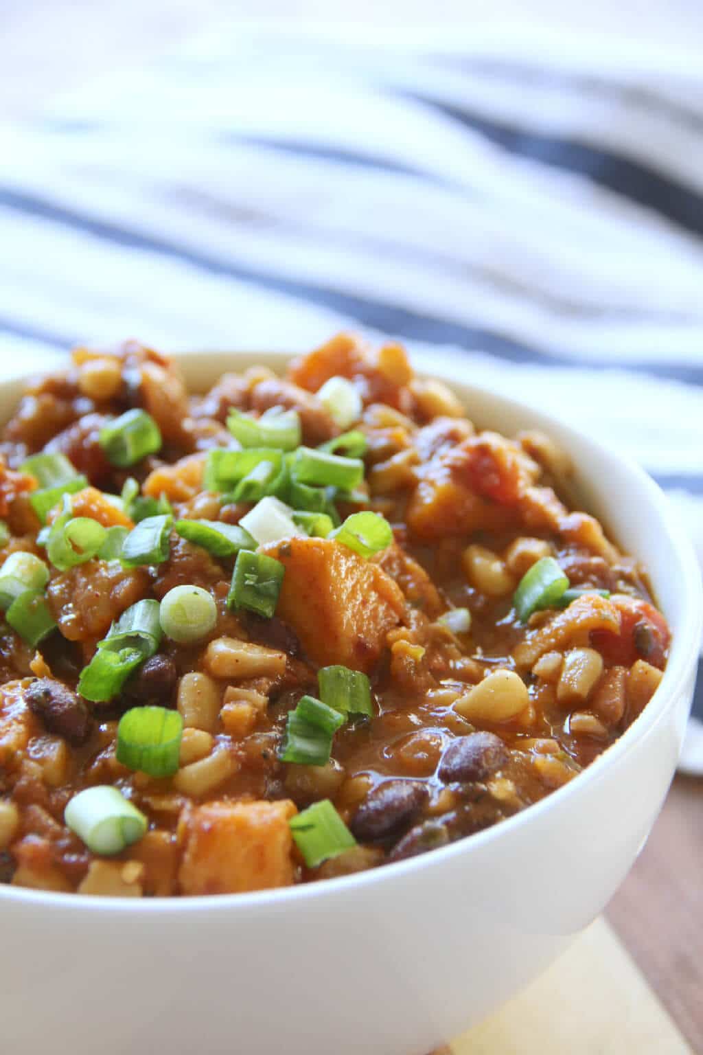 Slow Cooker Vegetarian Chili with Sweet Potatoes
