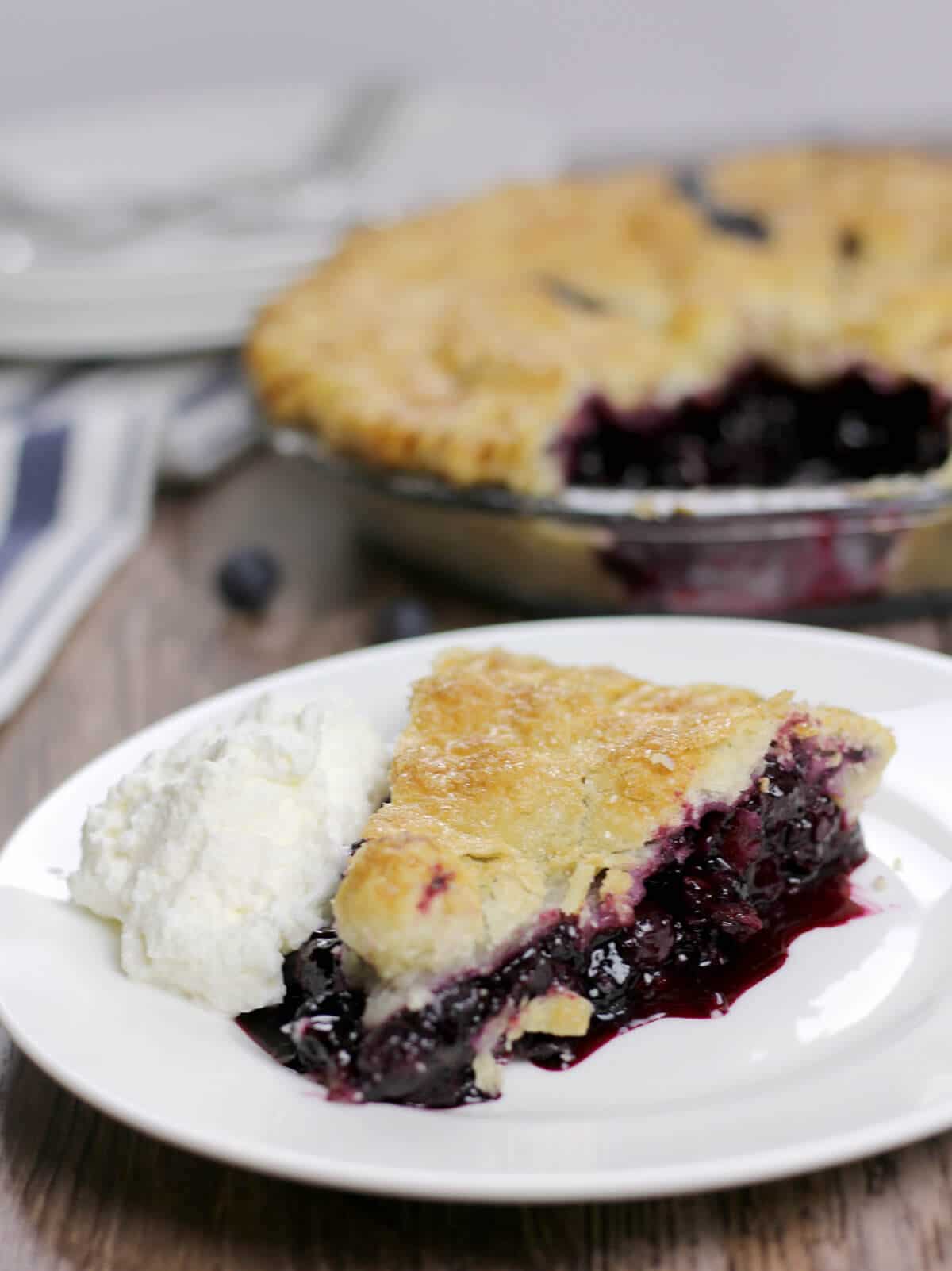 Homemade blueberry pie made with fresh blueberries is the perfect summer dessert!