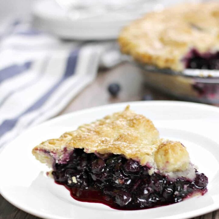 Homemade blueberry pie made with fresh blueberries is the perfect summer dessert!