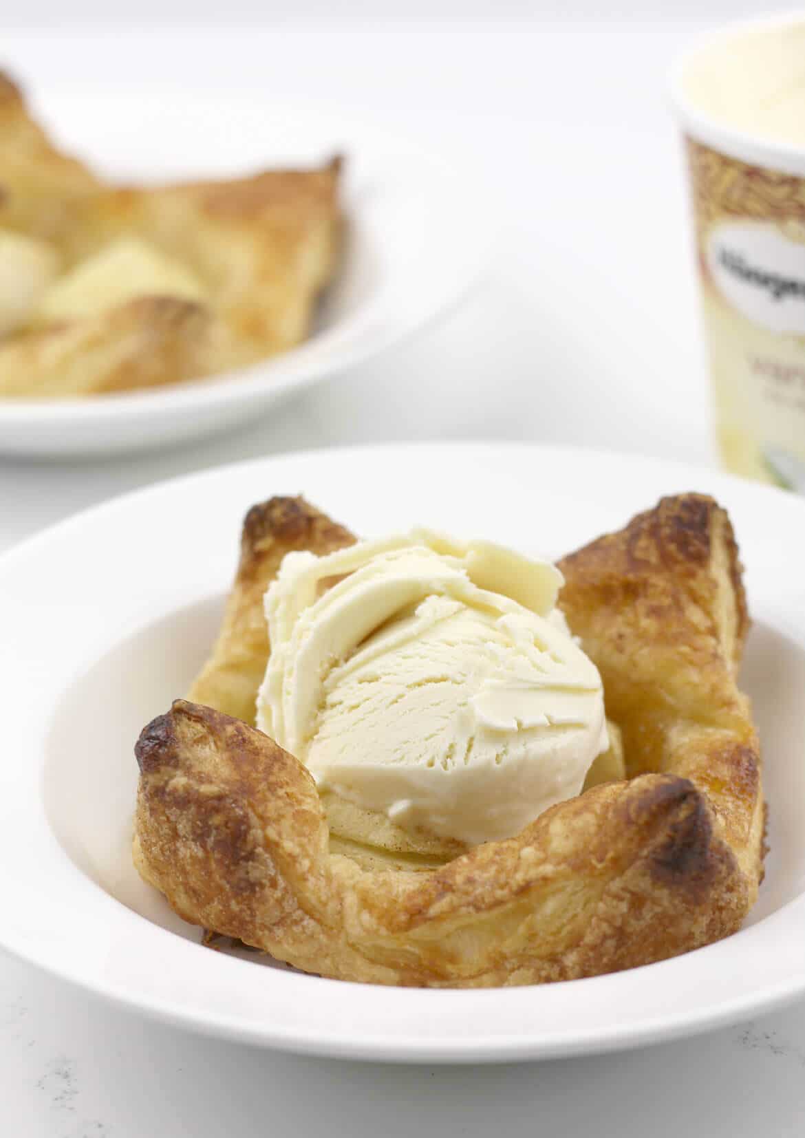 Apple tarts with orange-almond marmalade using puff pastry--quick and easy! Perfect for a weeknight dessert or even for company. 