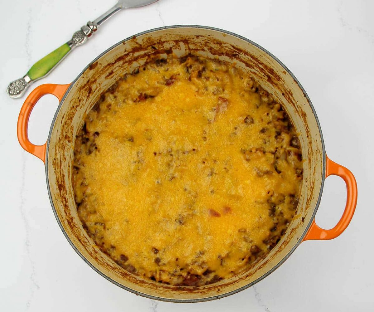 Chili Mac and Cheese is a blend of two beloved comfort foods, chili and macaroni and cheese. Best of all, it's made in one pot so it's easy!