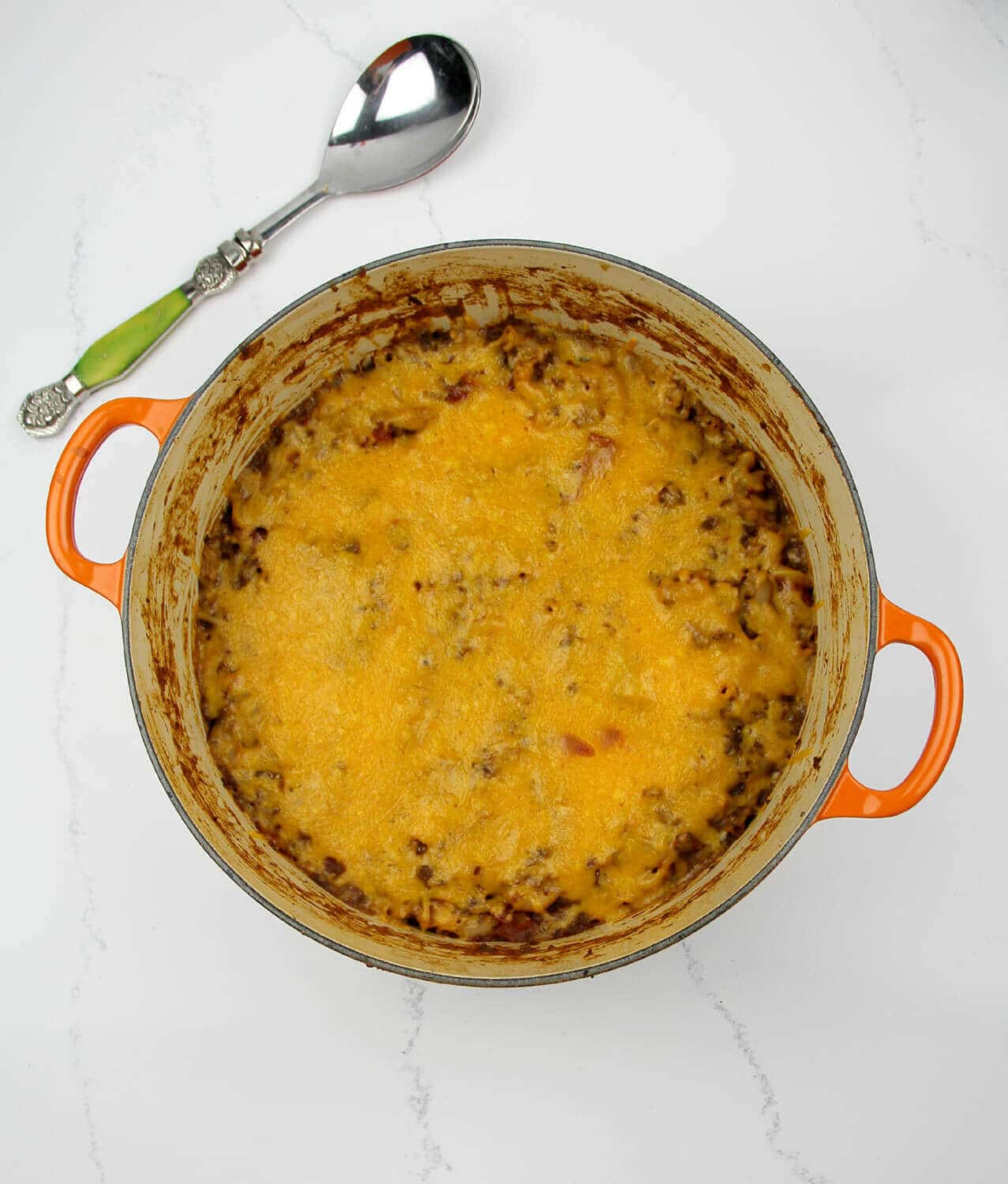 Chili Mac and Cheese is a blend of two beloved comfort foods, chili and macaroni and cheese. Best of all, it's made in one pot so it's easy!