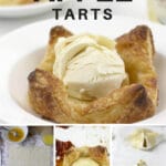 Apple tarts with orange-almond marmalade using puff pastry--quick and easy! Perfect for a weeknight dessert or even for company.