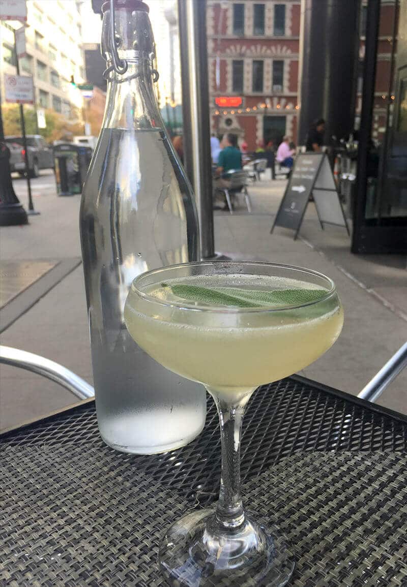 Chicago Food Guide featuring Siena Tavern cocktails outside