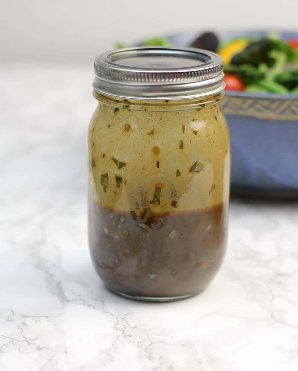 Balsamic Vinaigrette in a jar is great on salads.