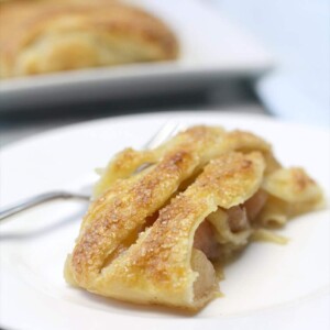 Slice of Easy Apple Strudel on a plate.