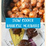 Slow cooker barbecue meatballs, Puerto Rican style with recaito and honey barbecue sauce—easy and delicious!
