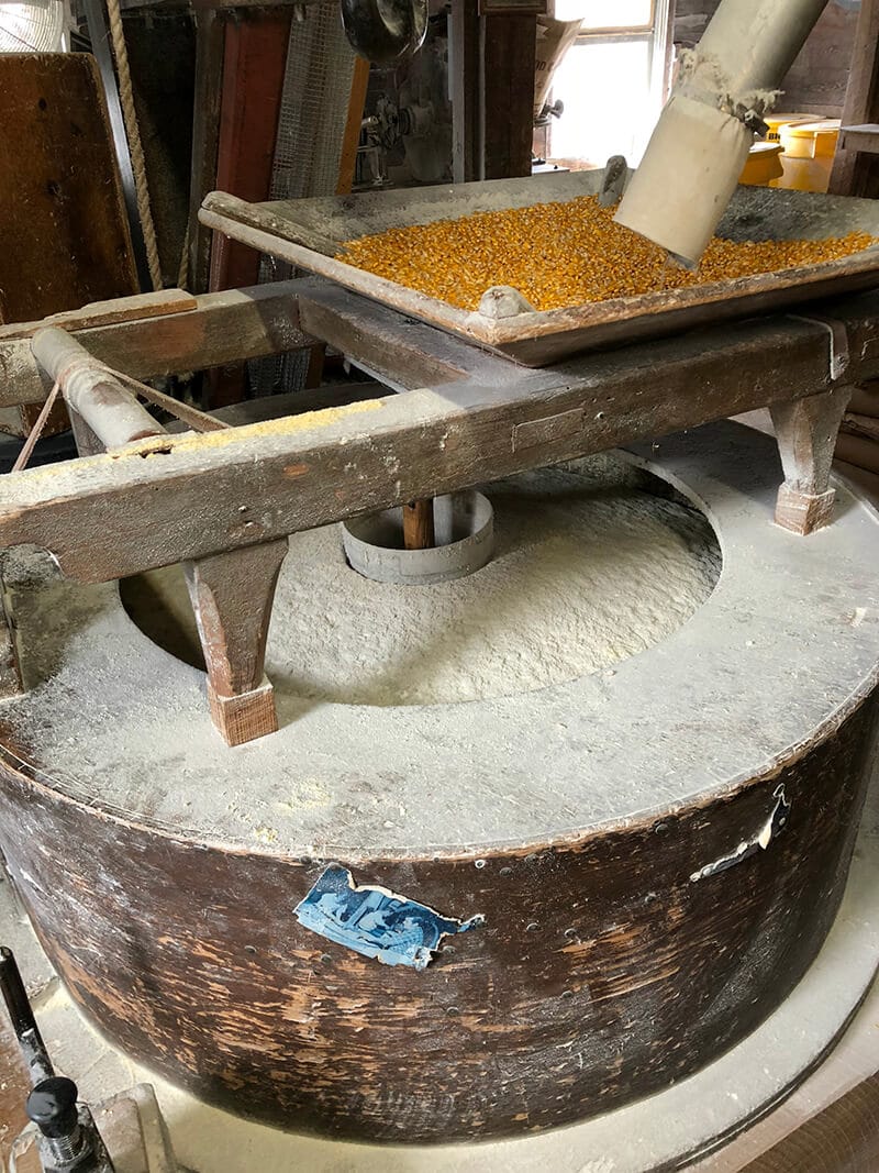 The original corn grinder in the old mill pigeon forge.