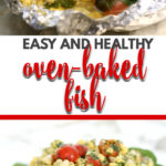 Oven baked fish in foil or parchment packets is a great way to use your fresh summer vegetables like spinach, corn, and tomatoes!