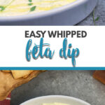 Easy Feta Dip that you can make in less than 10 minutes! Bring the flavor of the Greek islands to your next party with this simple smooth and creamy dip!