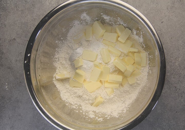 Bowl of flour and butter.