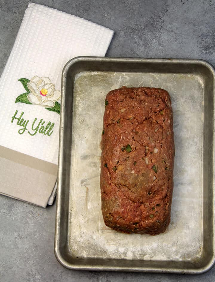 The Southern meatloaf recipe makes this meatloaf on a baking sheet instead of a loaf pan.