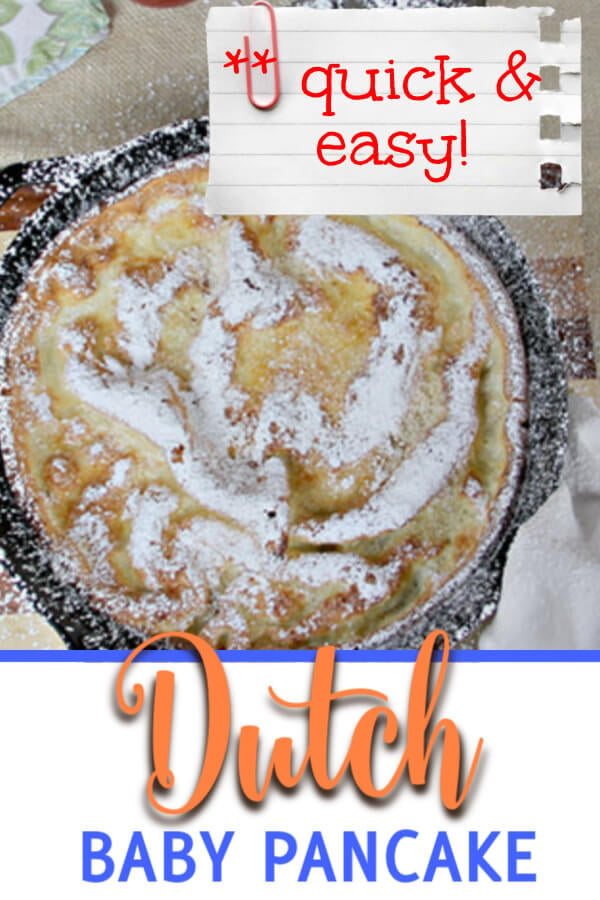 Dutch Baby German Pancake - Quick and Easy Make Ahead Breakfast