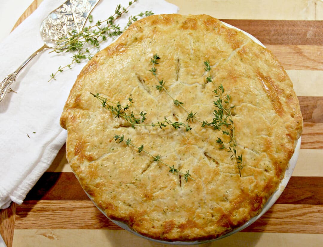 Double Crust Chicken Pot Pie with Savory Thyme Crust