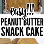 Easy Peanut Butter Cake uses just six ingredients, is mixed in one bowl, and bakes in about half an hour. It's simple and quick and your family will love it!