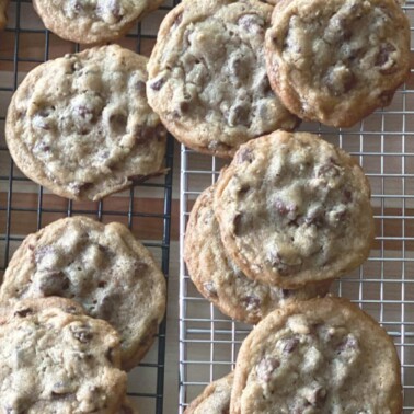 These award winning chocolate chip cookies are soft in the middle and a little crispy around the edges—with extra brown sugar and two kinds of chocolate! Hundreds of reviews say these are some of the best!