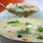 Chicken Corn Chowder is a rich and creamy soup filled with corn, chicken, bacon, and cheese. It's easy to make and kid-friendly!