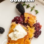 Blackberry Cobbler is a perfect sweet and tart dessert, with an easy self-made buttery crust over juicy blackberries. This is a classic, Southern favorite!