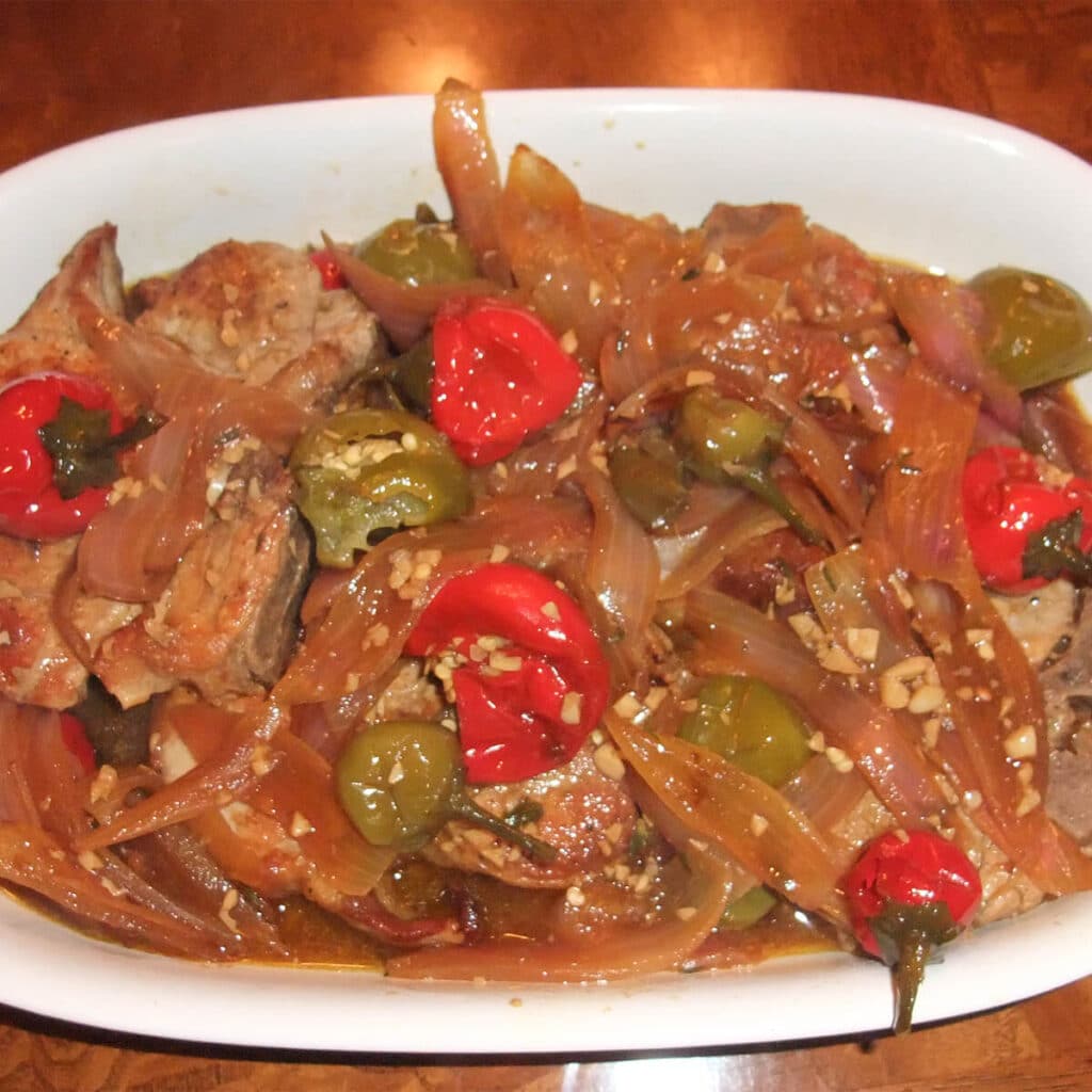 Pork Chops with Cherry Peppers