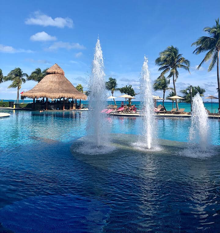 A view of the lovely pool at the Grand Fiesta Americana Coral Beach.