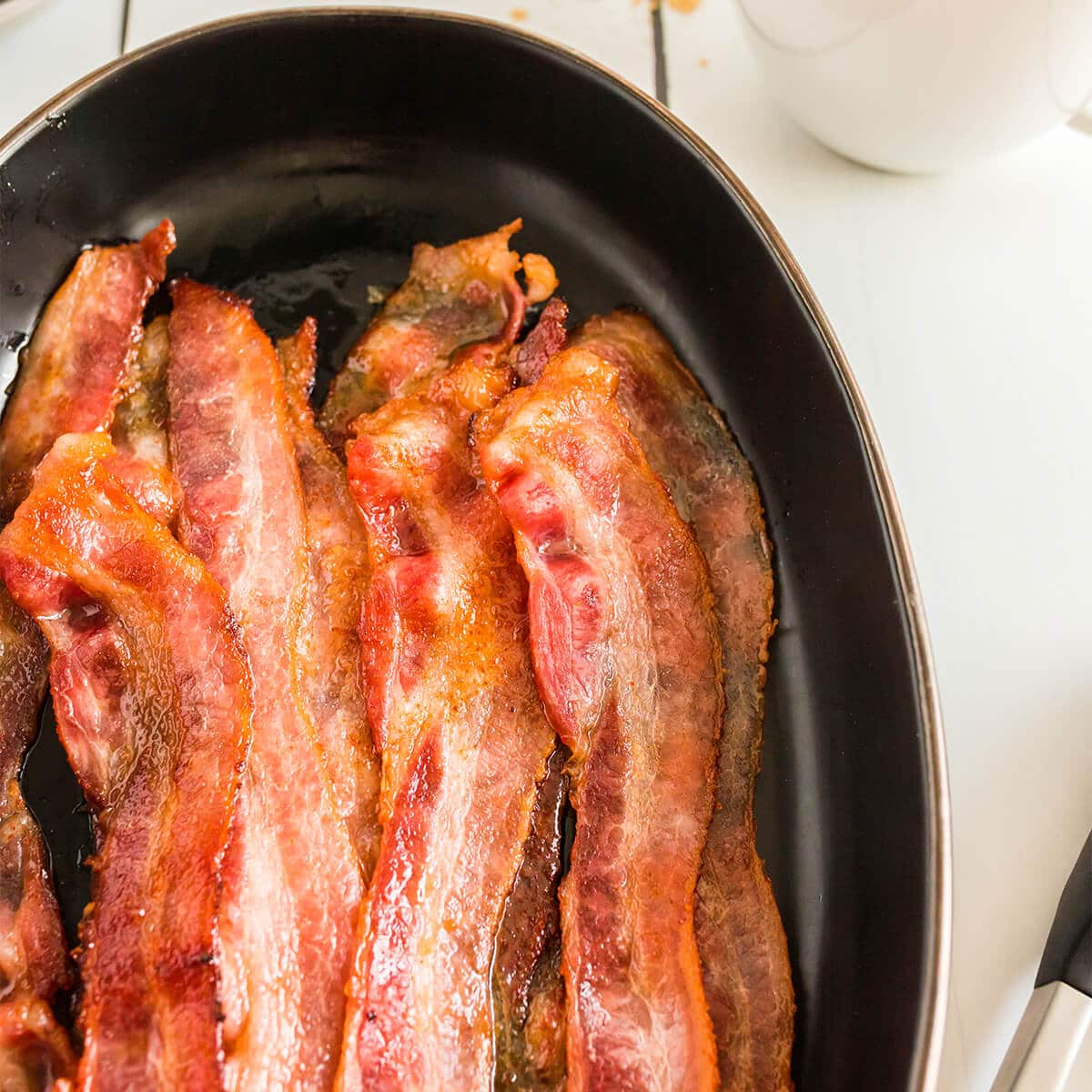 A platter of oven baked bacon.