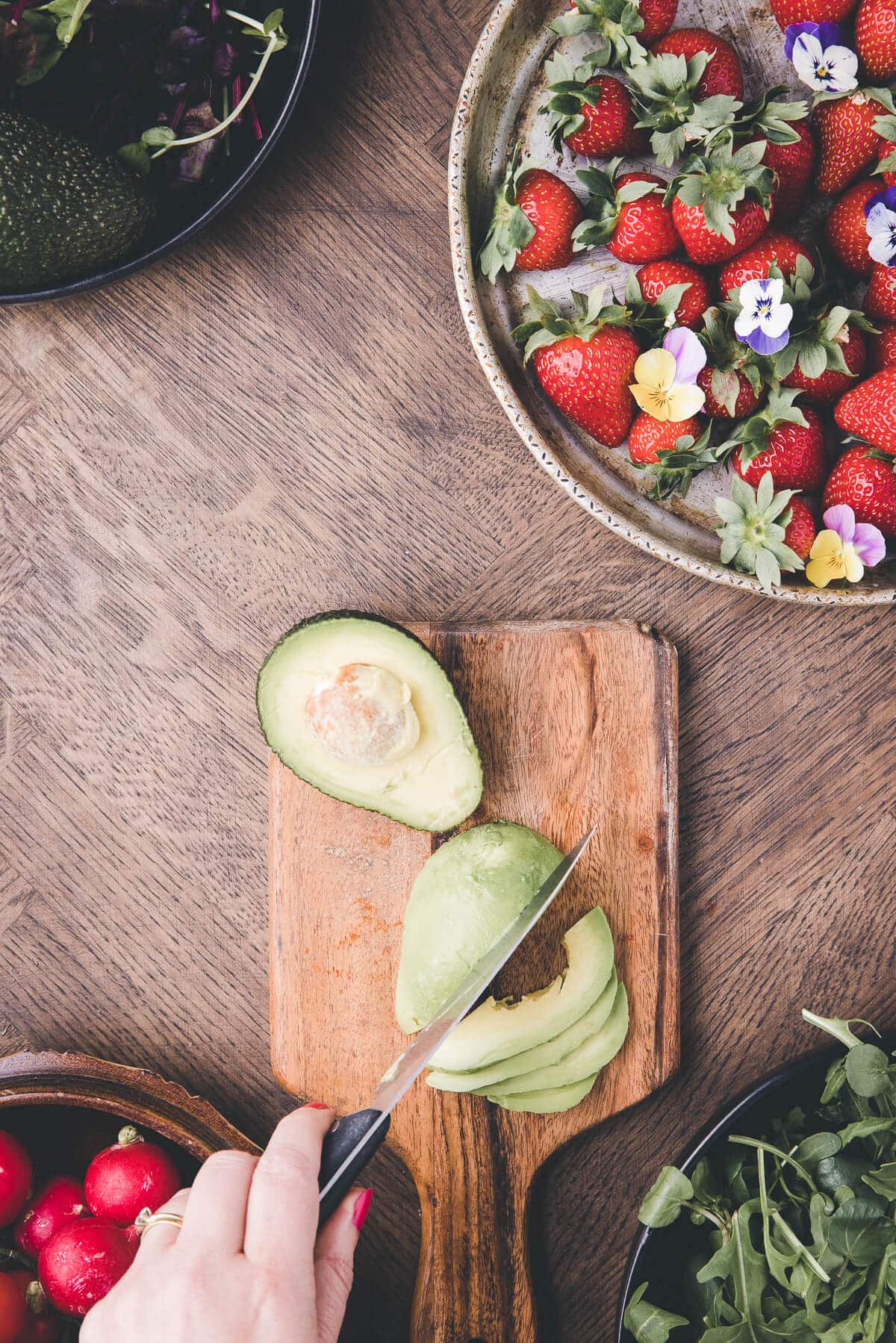 cutting avocado
